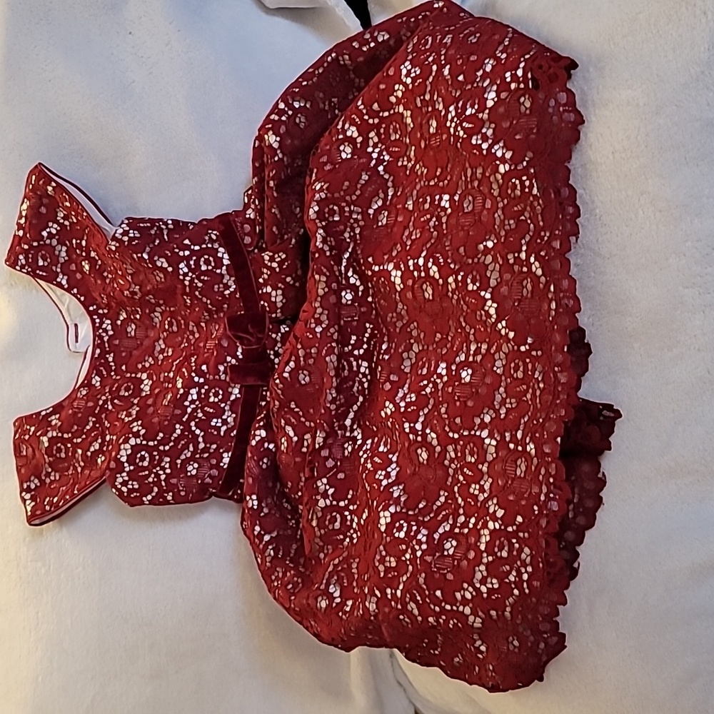 Jona Michelle Red Lace Party Dress Size 5, Girls